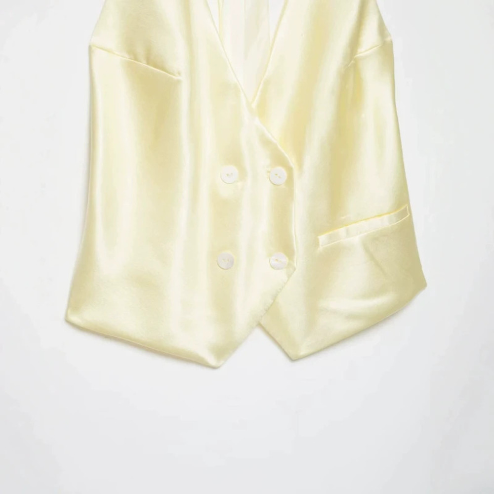ZARA Forged Texture Double Breasted Vest